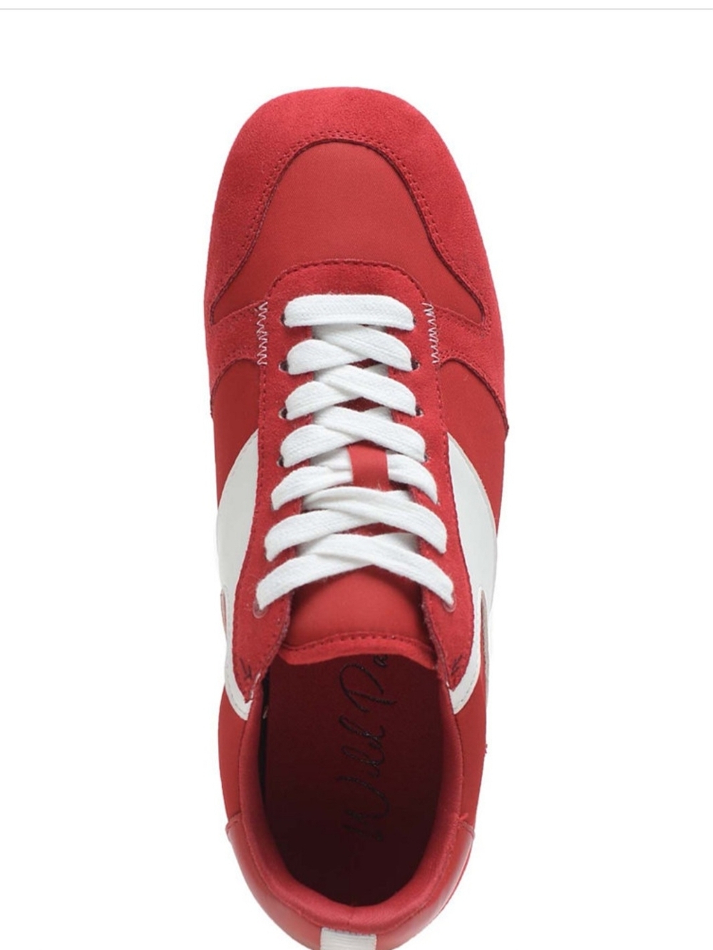 Retro Low Profile Women's Red Sneakers with White Trim [Run Large]